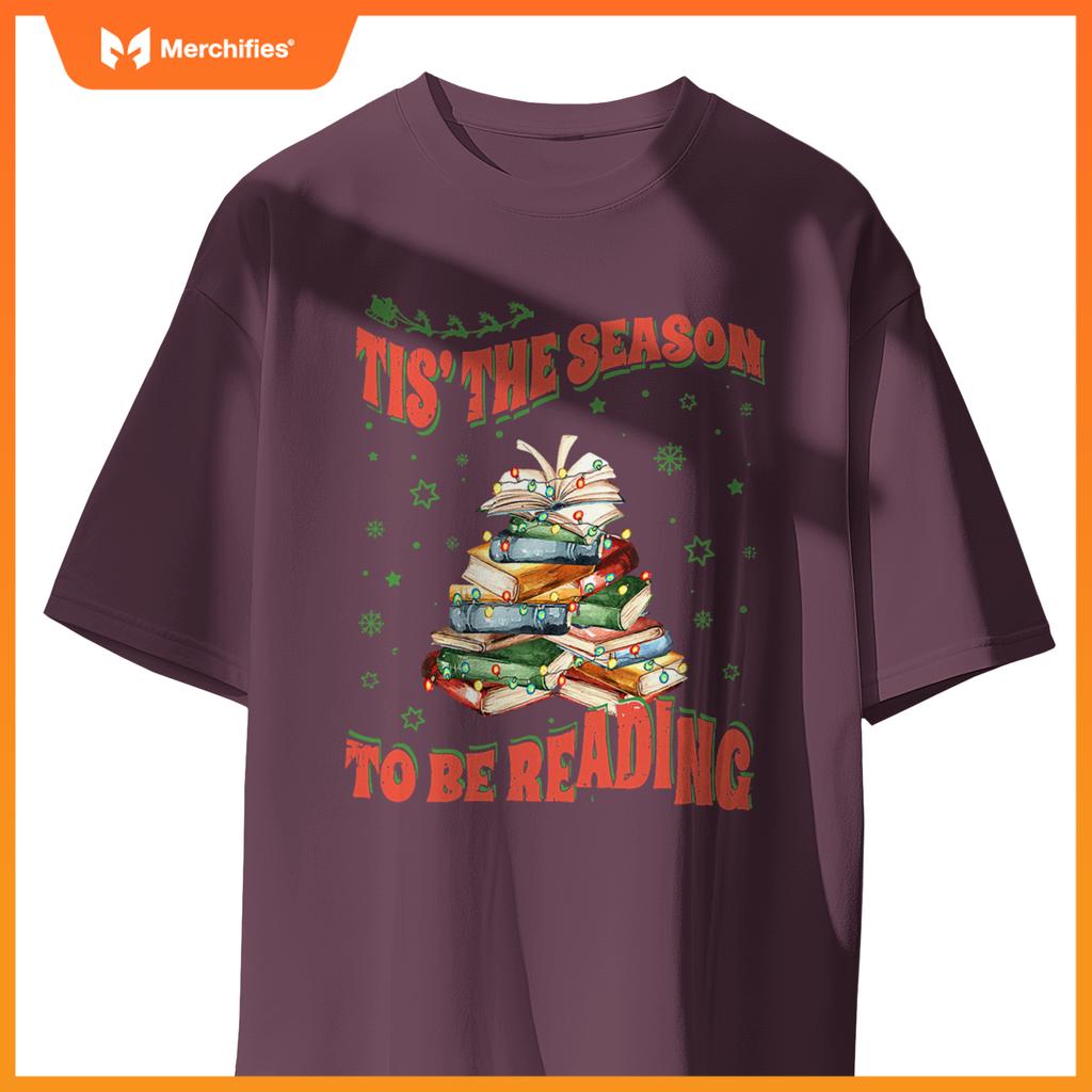 Tis  season to be reading book teacher christmas