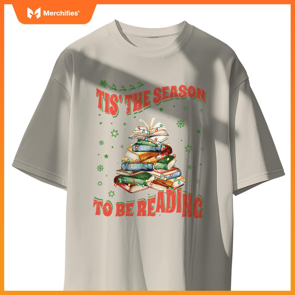 Tis  season to be reading book teacher christmas