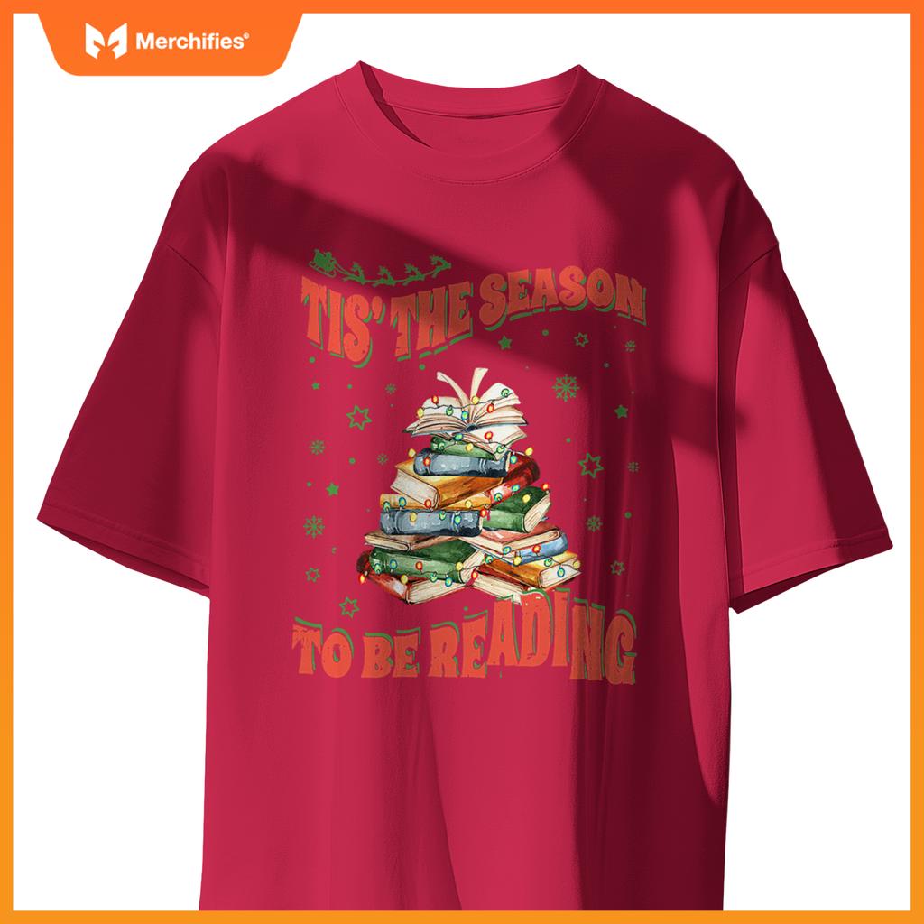 Tis  season to be reading book teacher christmas