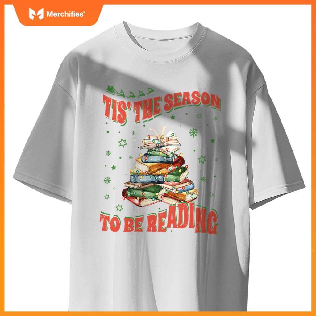Tis  season to be reading book teacher christmas