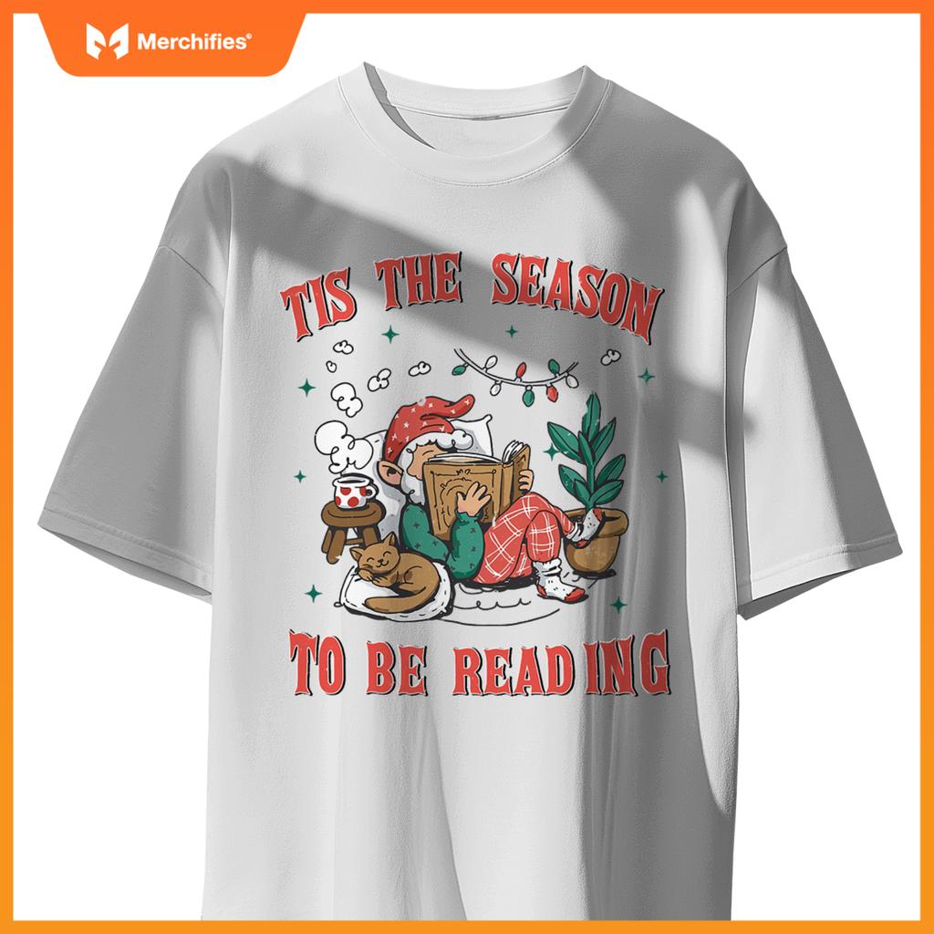 Tis season to be reading santa teacher christmas holiday
