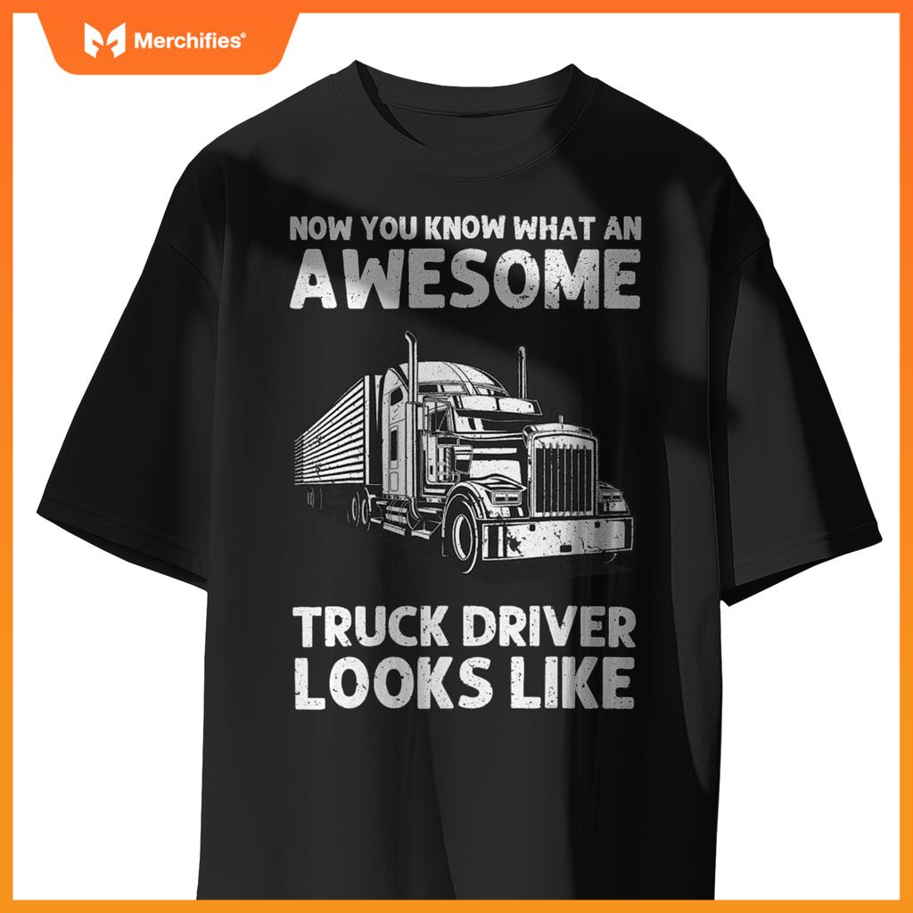 Truck Driver Art  Men Women Truck Driver Trucking Trucker T-Shirt