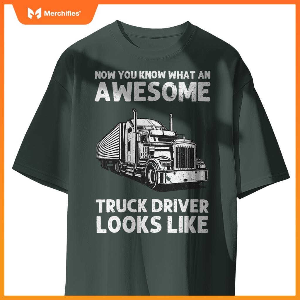 Truck Driver Art  Men Women Truck Driver Trucking Trucker T-Shirt