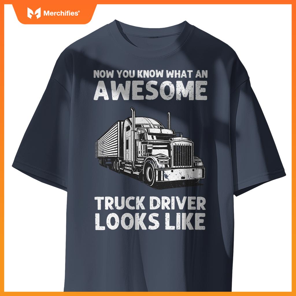 Truck Driver Art  Men Women Truck Driver Trucking Trucker T-Shirt