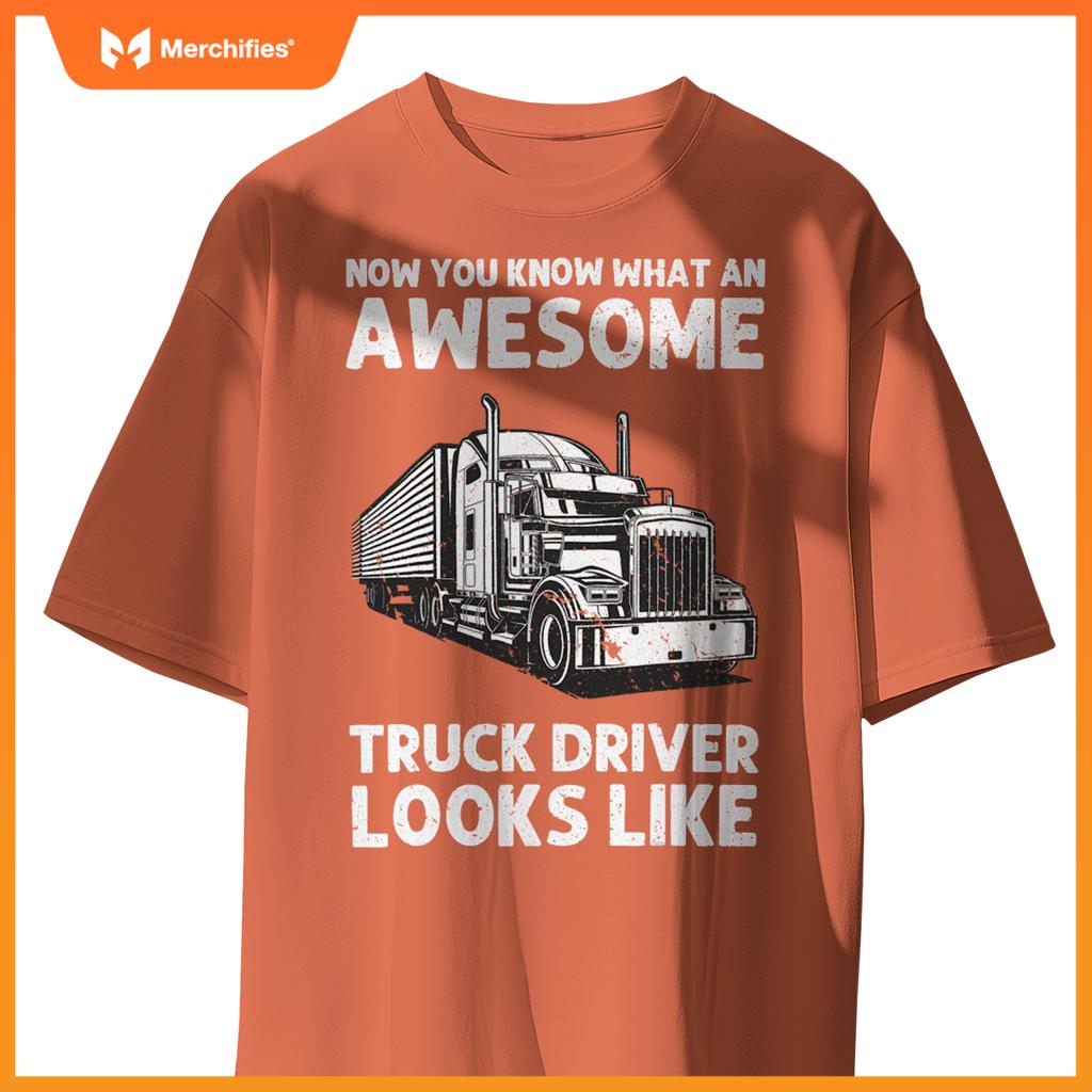 Truck Driver Art  Men Women Truck Driver Trucking Trucker T-Shirt