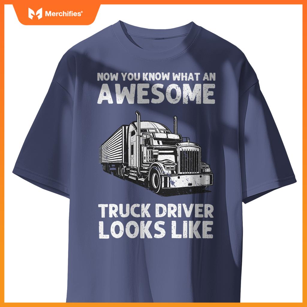 Truck Driver Art  Men Women Truck Driver Trucking Trucker T-Shirt