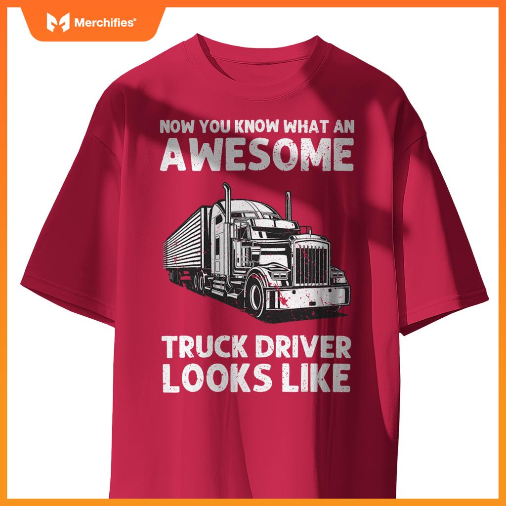Truck Driver Art  Men Women Truck Driver Trucking Trucker T-Shirt