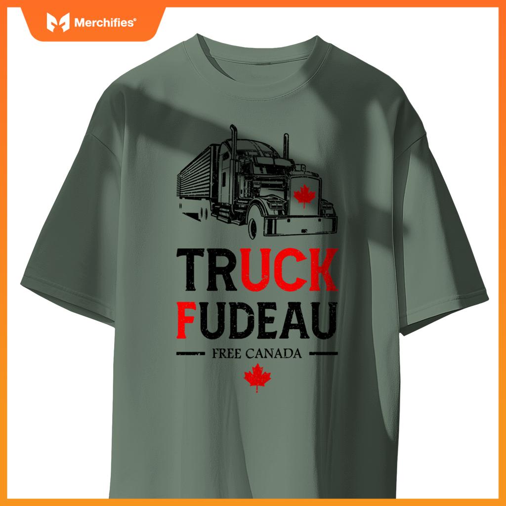 Truck Fudeau Anti Justin Trudeau Free Canada Trucker T-Shirt