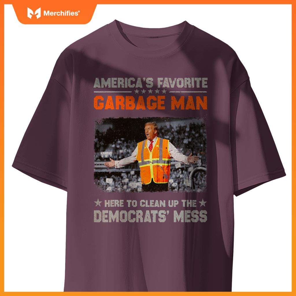 Trump Americas Favorite Garbage Man Trump In Trash Truck T-Shirt
