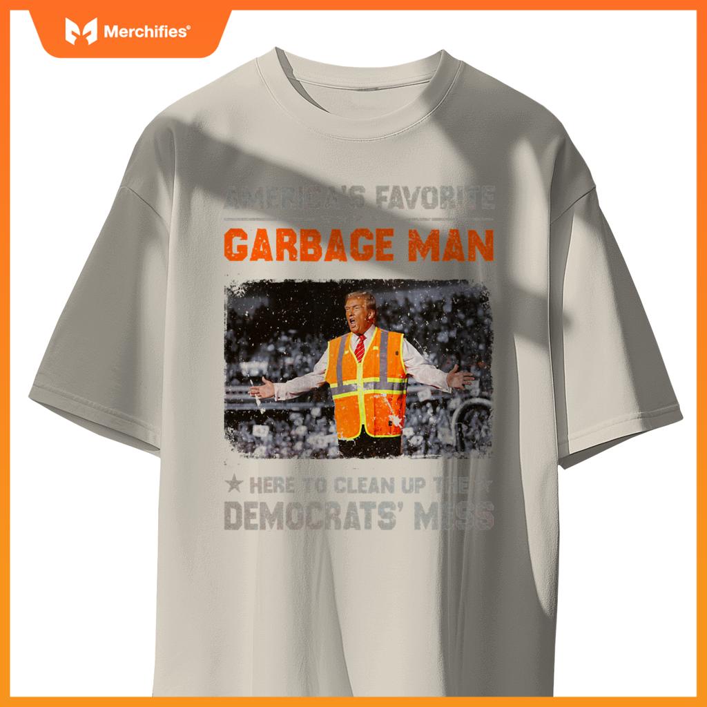Trump Americas Favorite Garbage Man Trump In Trash Truck T-Shirt