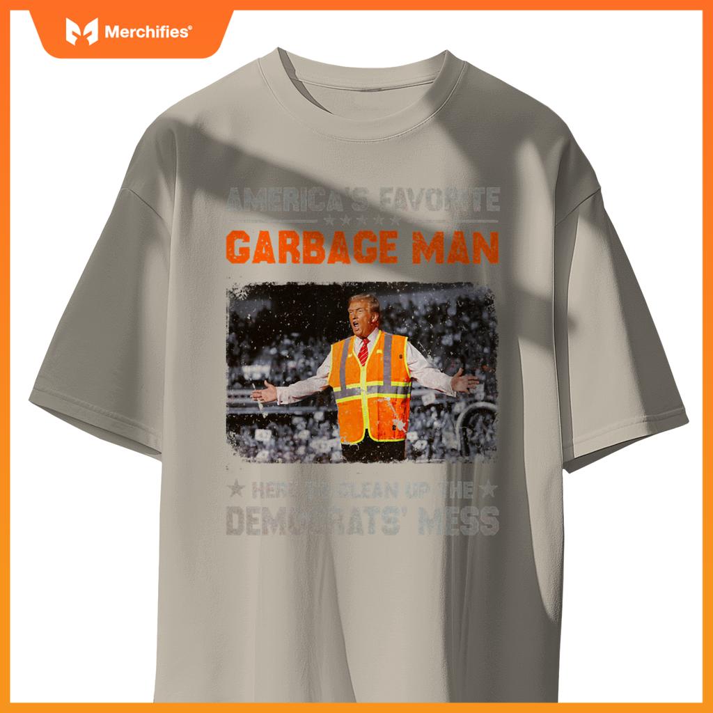 Trump Americas Favorite Garbage Man Trump In Trash Truck T-Shirt