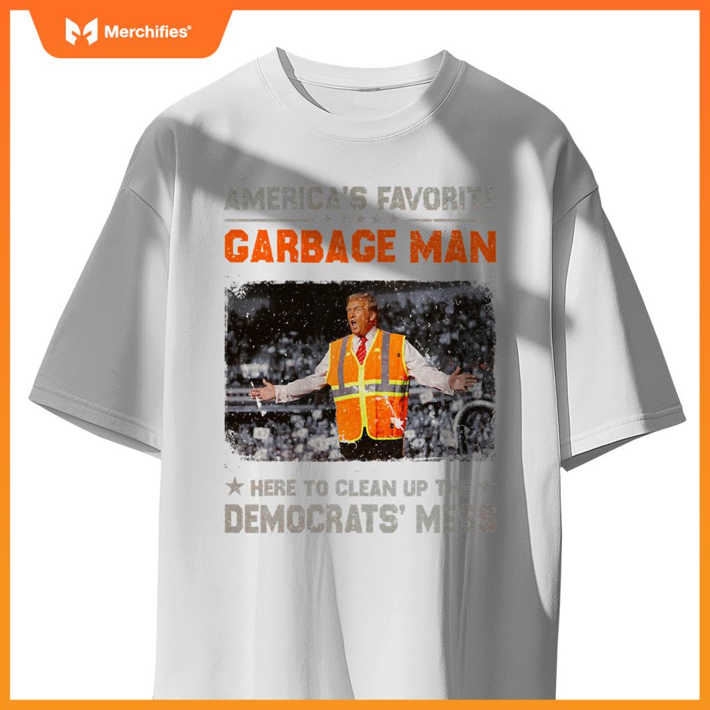 Trump Americas Favorite Garbage Man Trump In Trash Truck T-Shirt