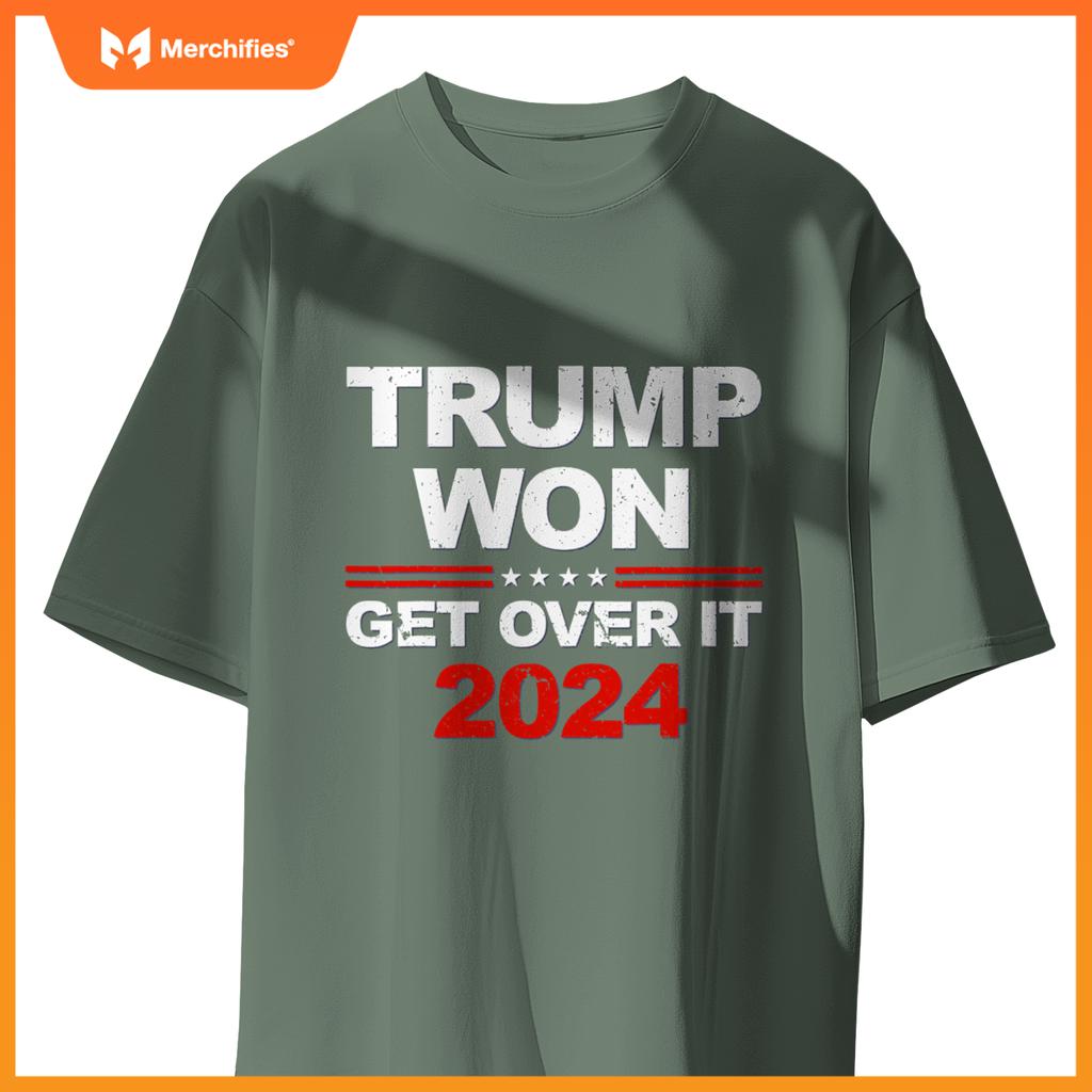 Trump won get over it 2024 patriotic trump red T-Shirt