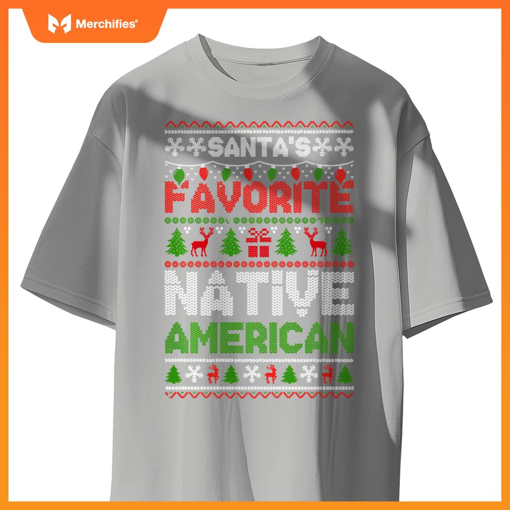 Ugly Christmas Sweaters  Women Men Native American T-Shirt