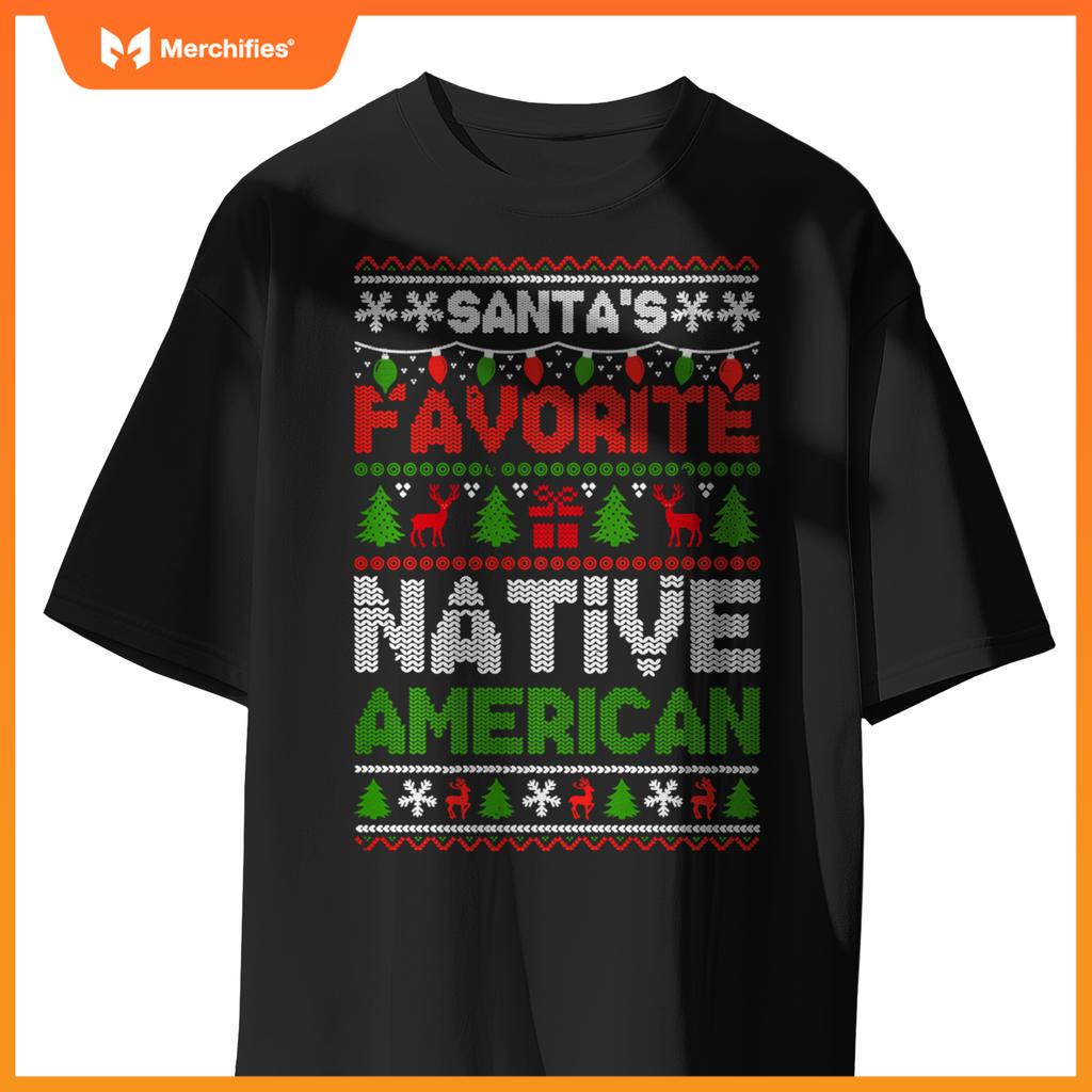 Ugly Christmas Sweaters  Women Men Native American T-Shirt