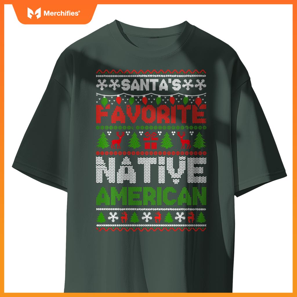 Ugly Christmas Sweaters  Women Men Native American T-Shirt