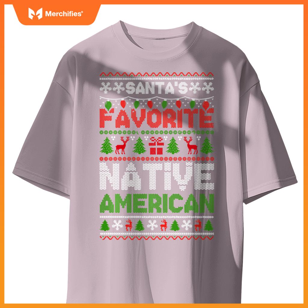 Ugly Christmas Sweaters  Women Men Native American T-Shirt