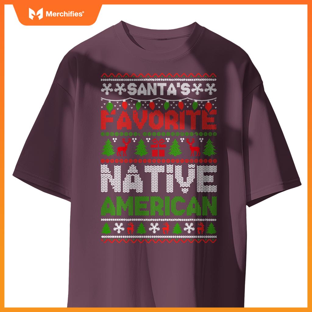 Ugly Christmas Sweaters  Women Men Native American T-Shirt