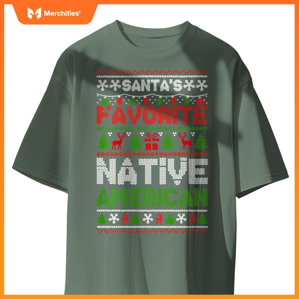 Ugly Christmas Sweaters  Women Men Native American T-Shirt