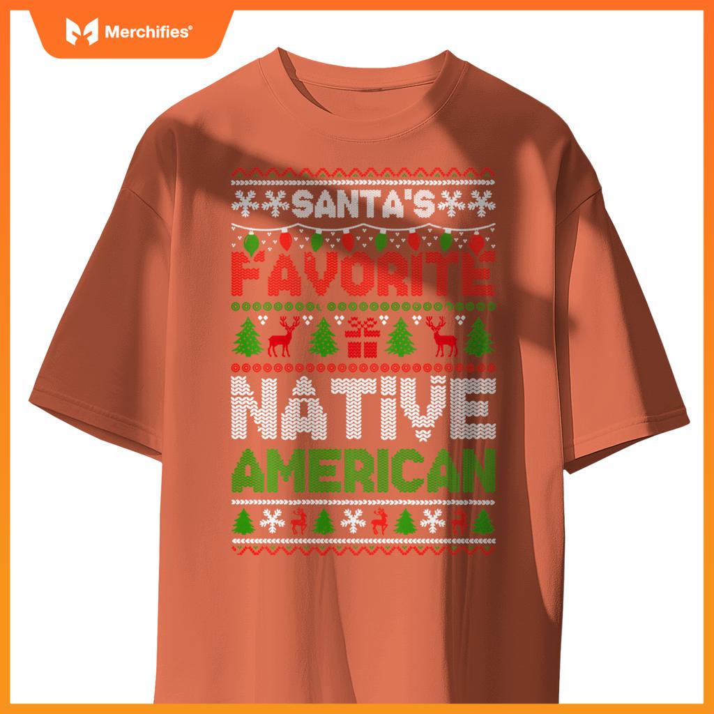 Ugly Christmas Sweaters  Women Men Native American T-Shirt