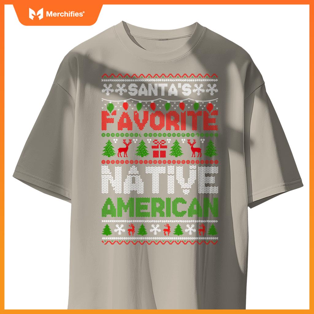 Ugly Christmas Sweaters  Women Men Native American T-Shirt
