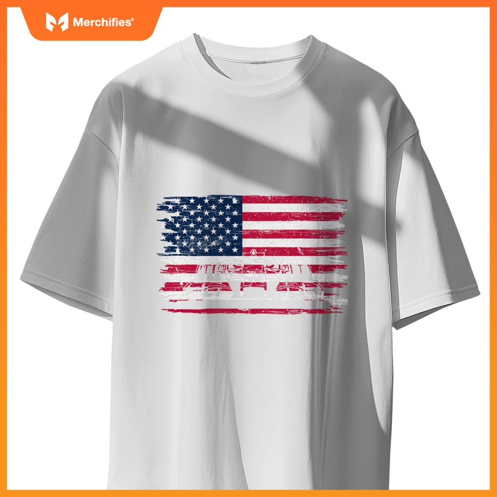 Us Flag Patriot Mula Racing Lovers Car Fan T-Shirt