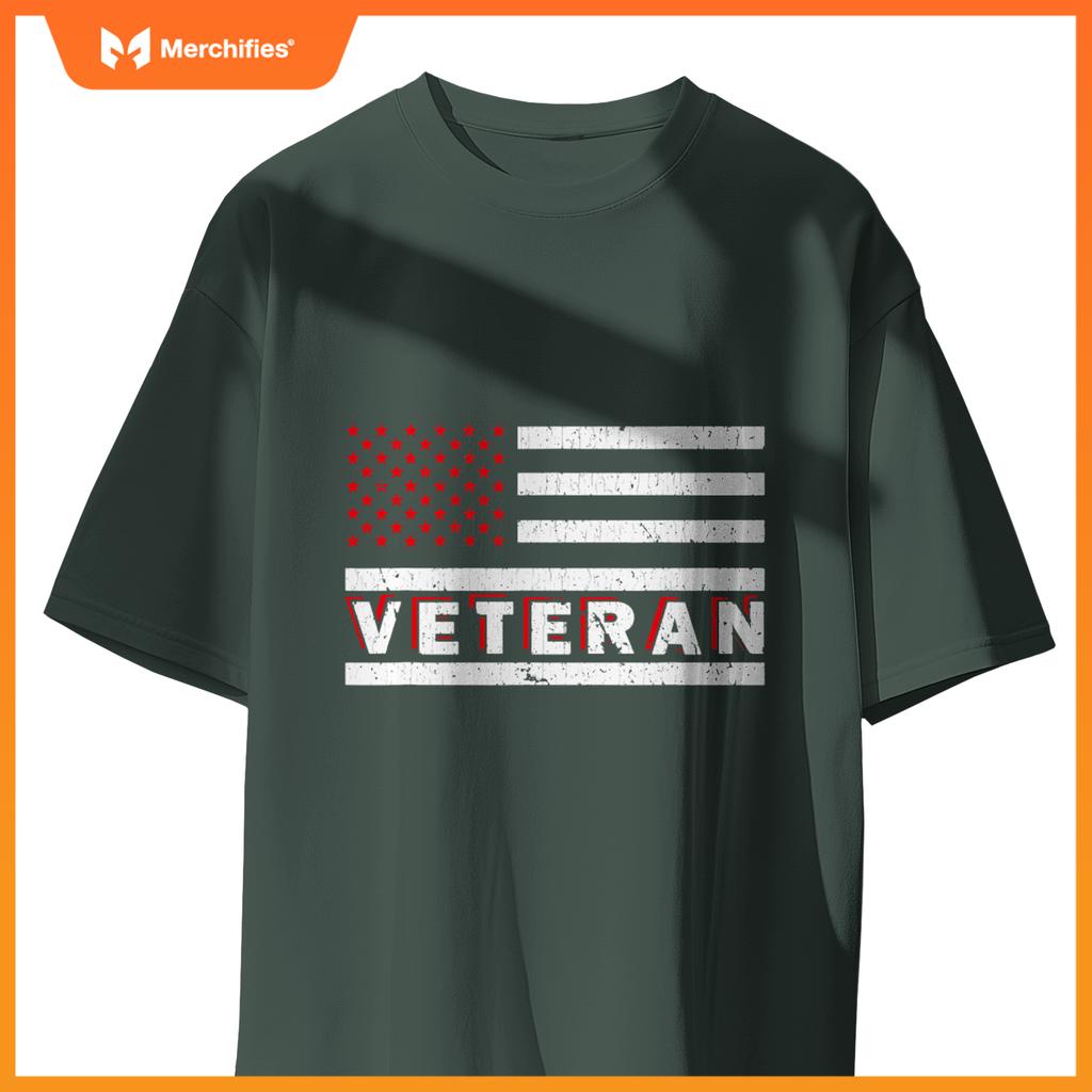 Veteran patriotic us army american flag mens T-Shirt