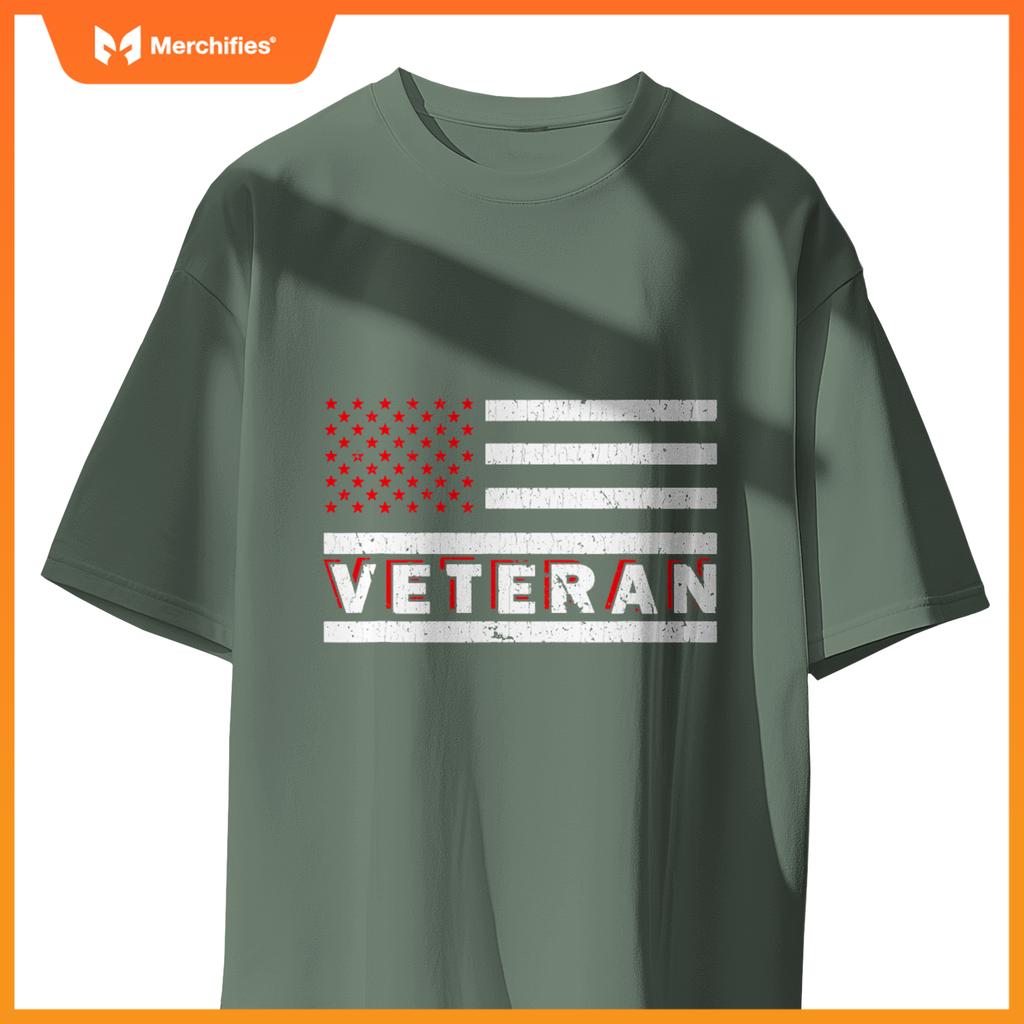 Veteran patriotic us army american flag mens T-Shirt
