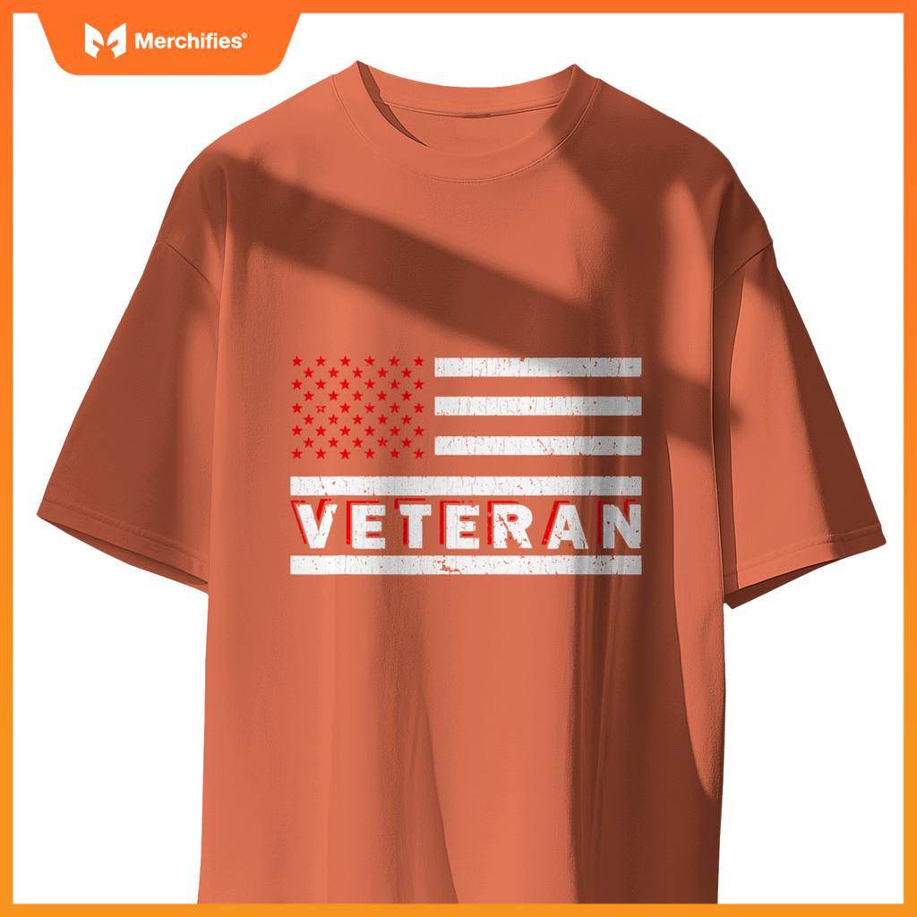 Veteran patriotic us army american flag mens T-Shirt
