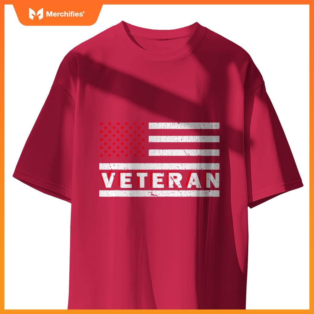 Veteran patriotic us army american flag mens T-Shirt