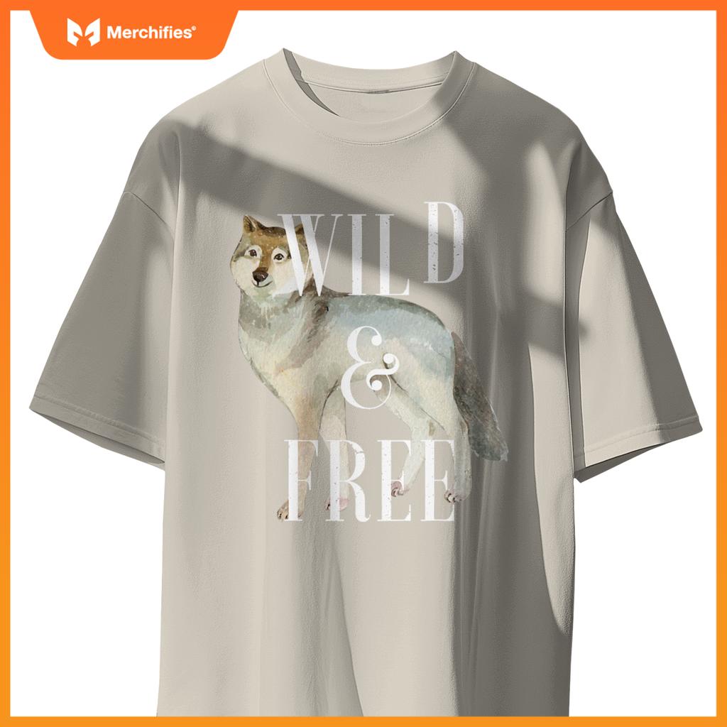 Wild And Free Gray Wolf Lover Attitude Sourn Sacred Dog T-Shirt