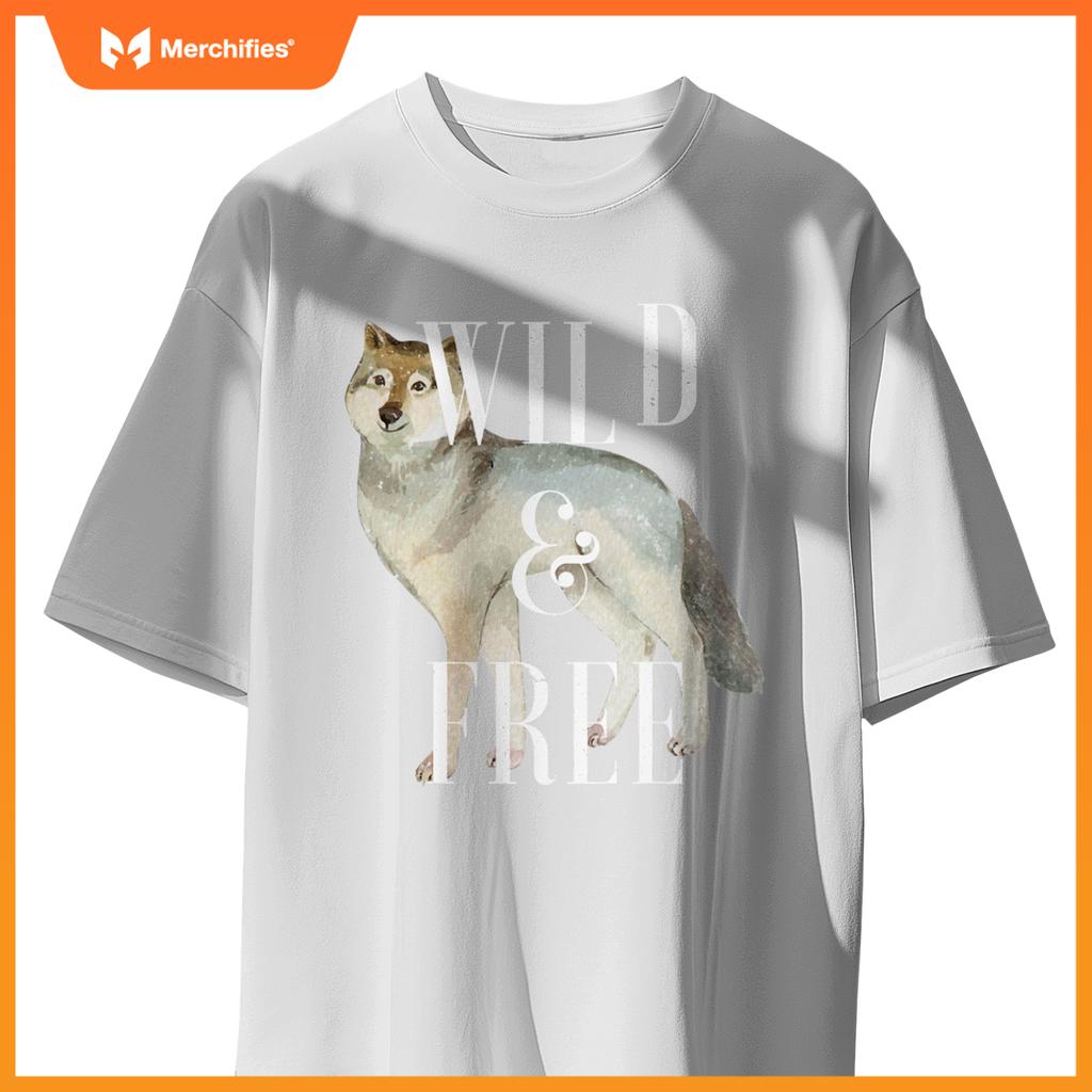 Wild And Free Gray Wolf Lover Attitude Sourn Sacred Dog T-Shirt