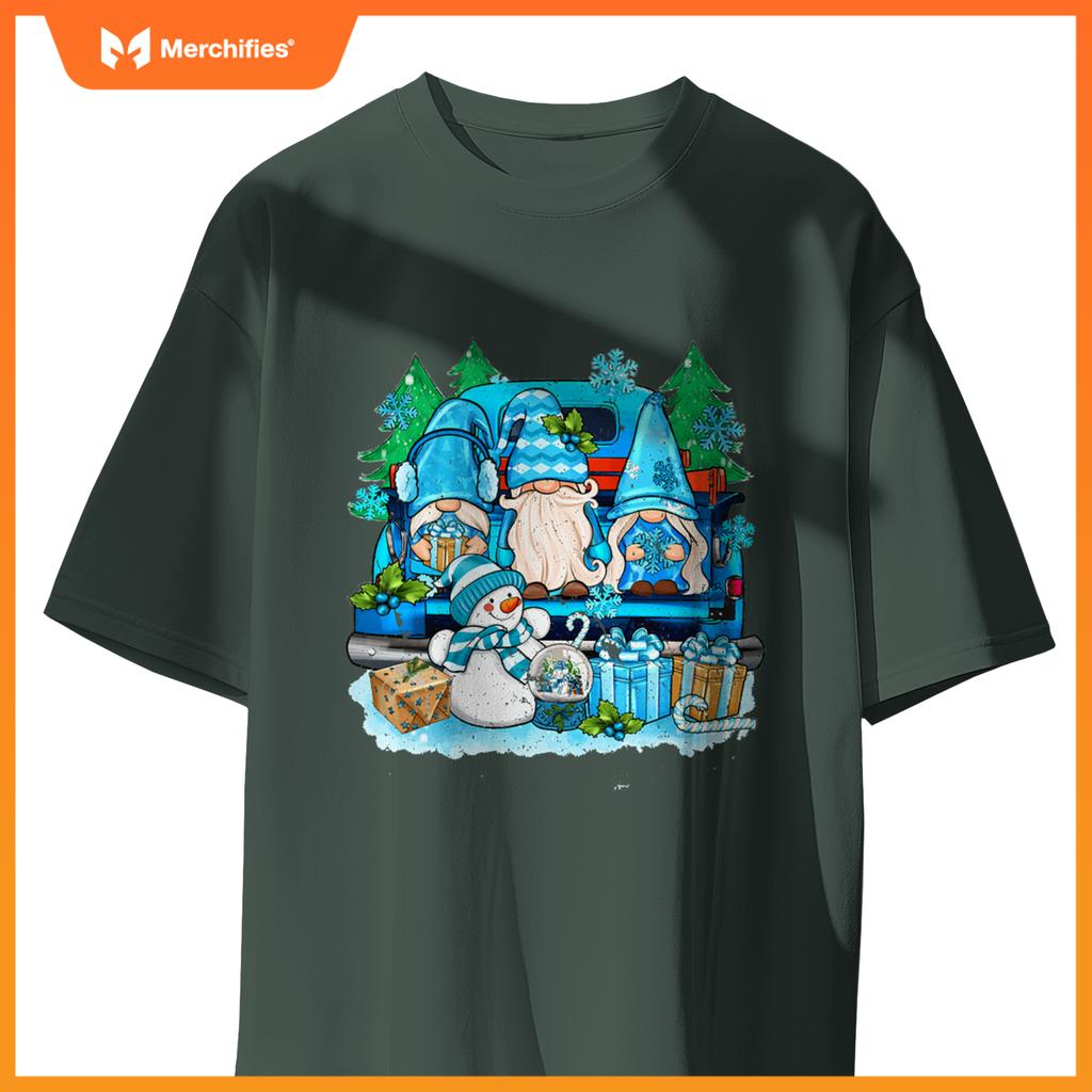 Winter Gnomes Snowman Truck Christmas Men Women Kids S T-Shirt