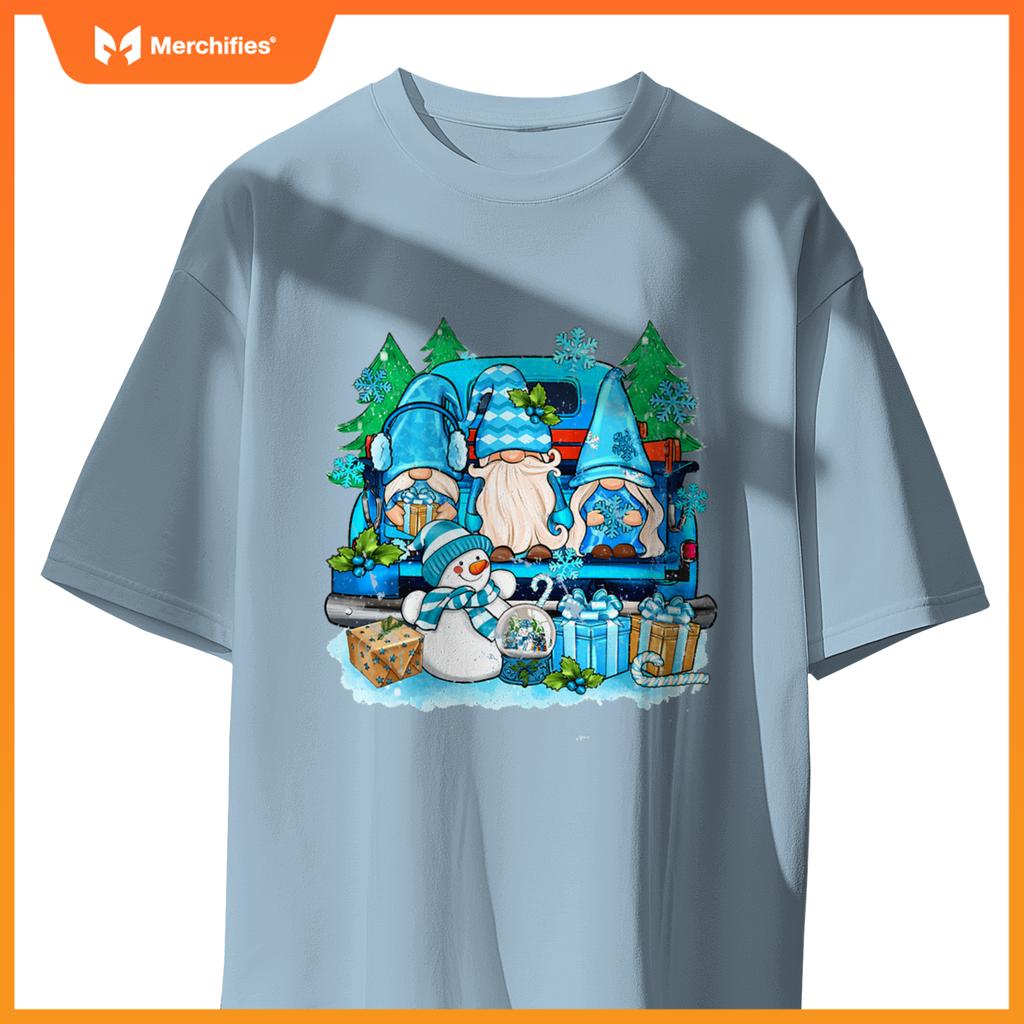 Winter Gnomes Snowman Truck Christmas Men Women Kids S T-Shirt