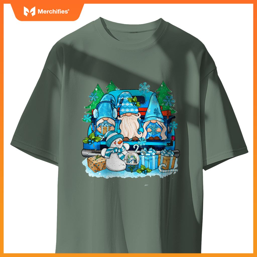 Winter Gnomes Snowman Truck Christmas Men Women Kids S T-Shirt
