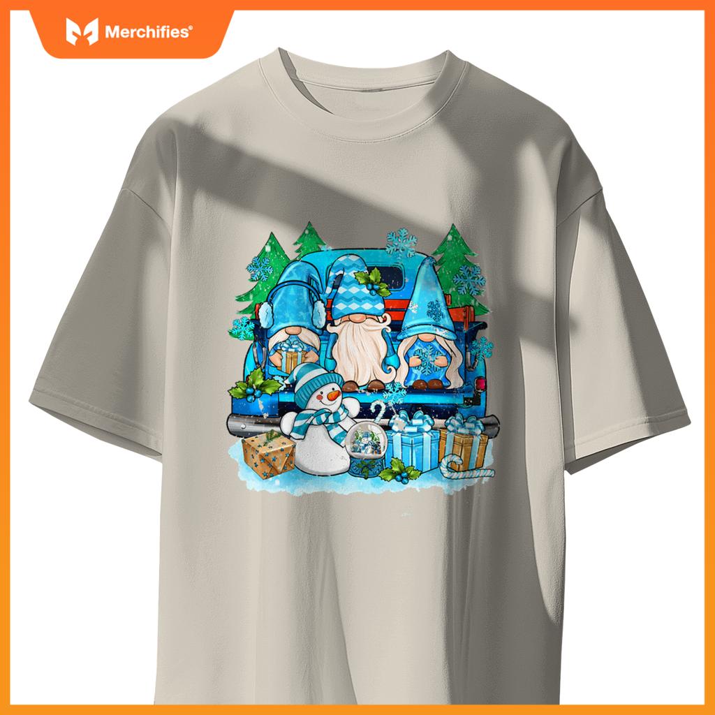 Winter Gnomes Snowman Truck Christmas Men Women Kids S T-Shirt