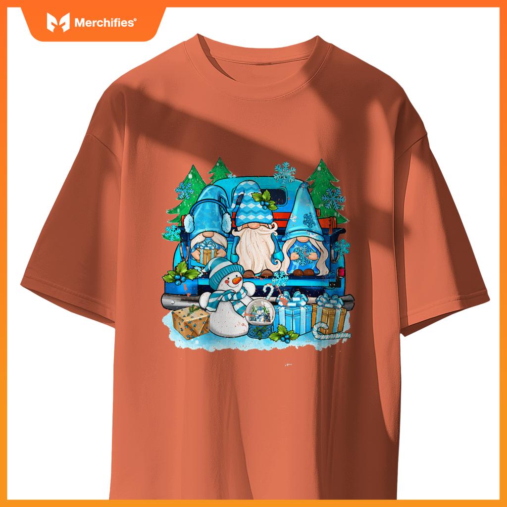 Winter Gnomes Snowman Truck Christmas Men Women Kids S T-Shirt