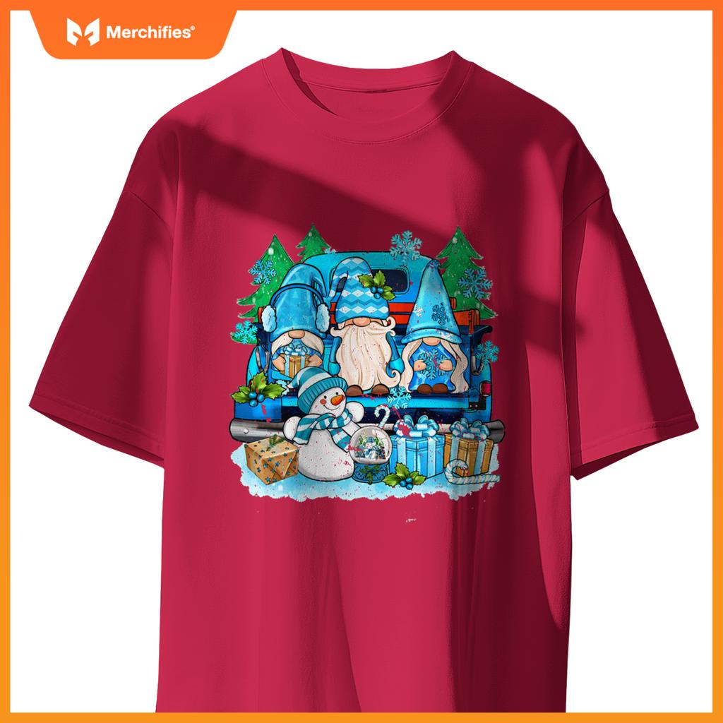 Winter Gnomes Snowman Truck Christmas Men Women Kids S T-Shirt