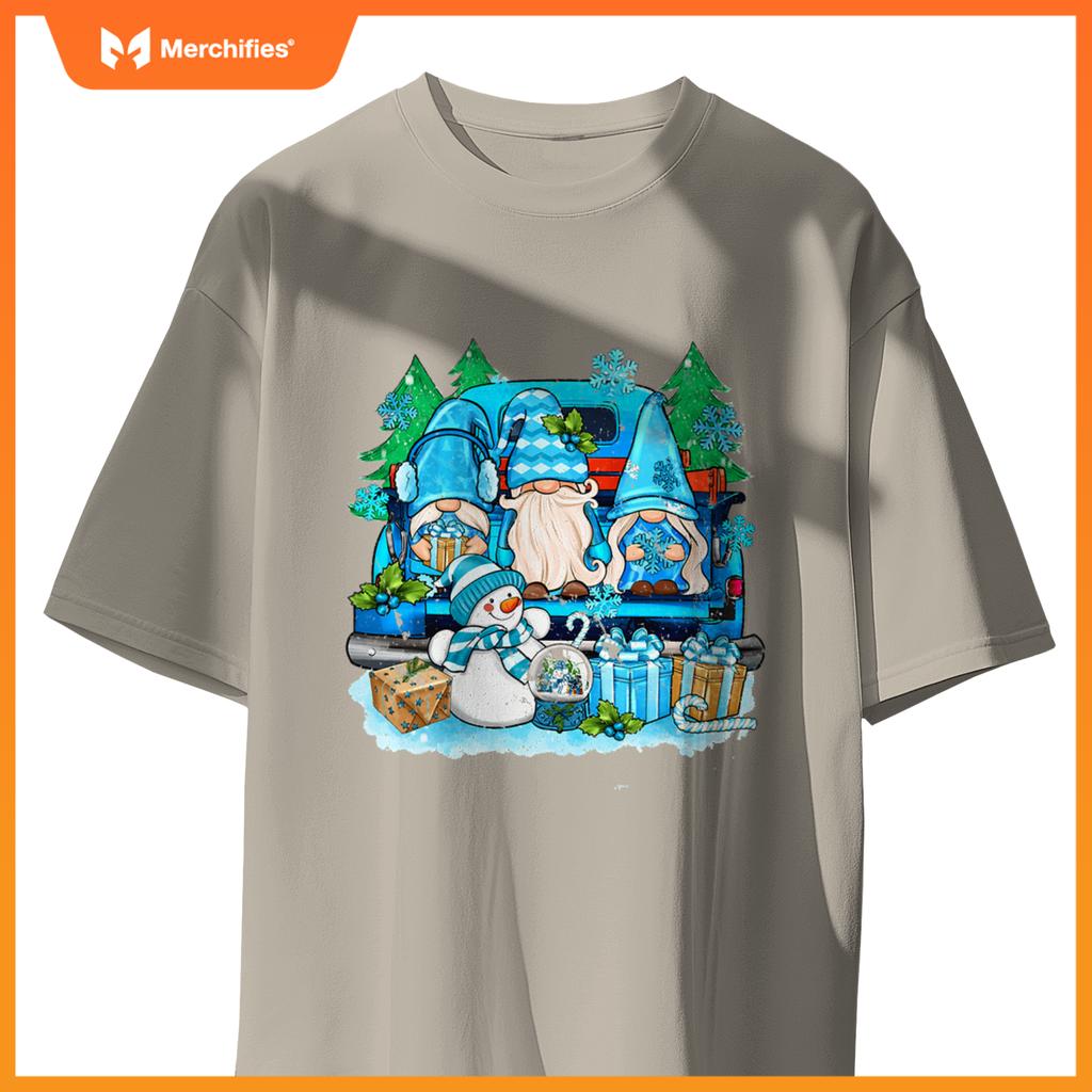 Winter Gnomes Snowman Truck Christmas Men Women Kids S T-Shirt