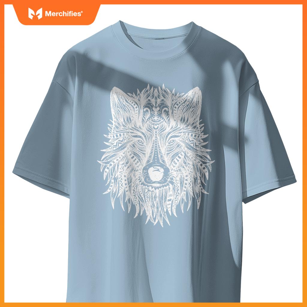 Wolf Head Mandala Pattern  Dogs Lovers And Wolf Fans T-Shirt