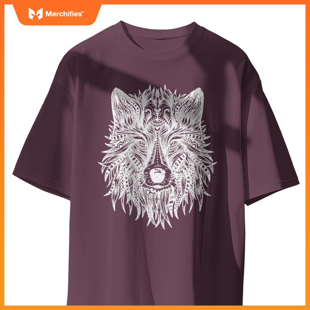Wolf Head Mandala Pattern  Dogs Lovers And Wolf Fans T-Shirt