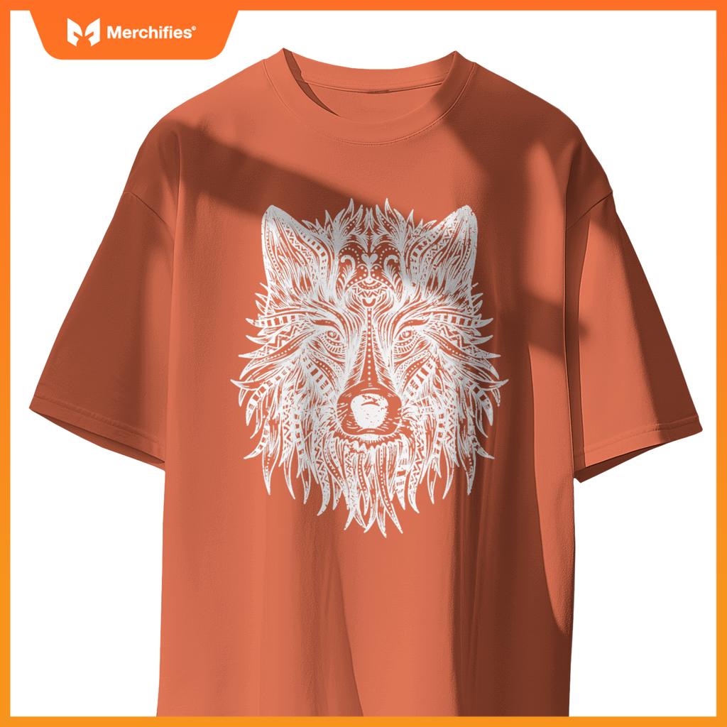 Wolf Head Mandala Pattern  Dogs Lovers And Wolf Fans T-Shirt