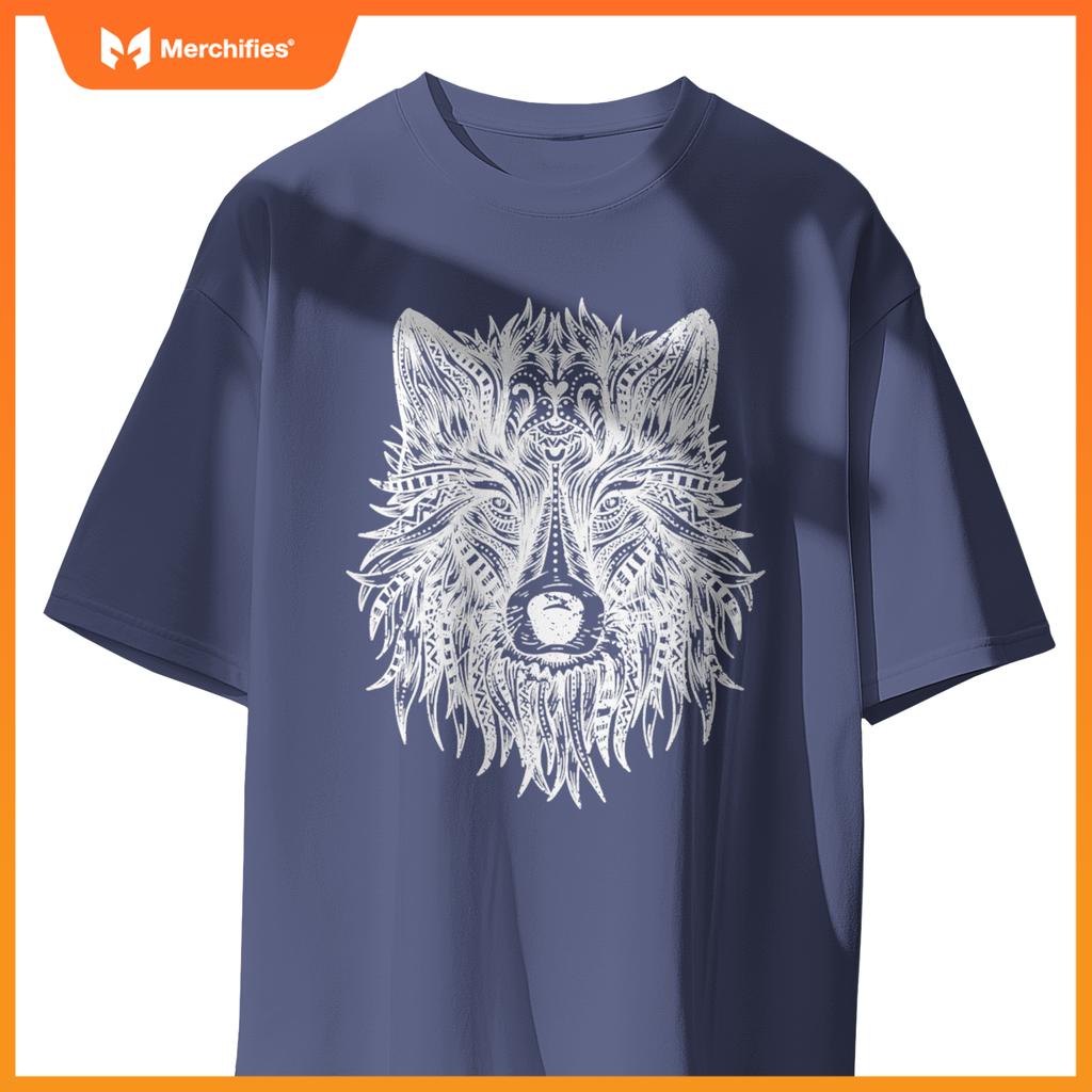 Wolf Head Mandala Pattern  Dogs Lovers And Wolf Fans T-Shirt