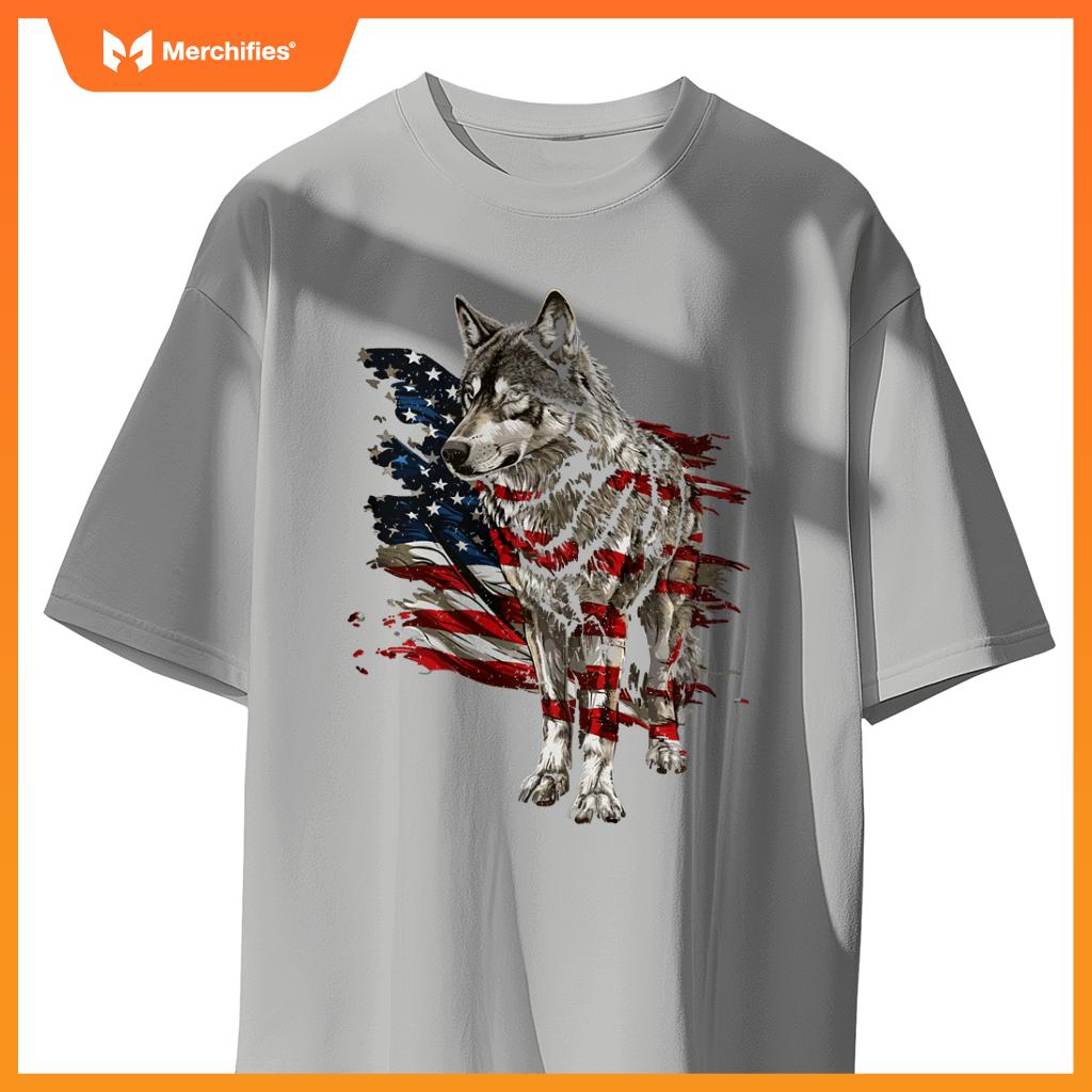 Wolf out patriotic wolves 4th of july usa american flag sweat T-Shirt
