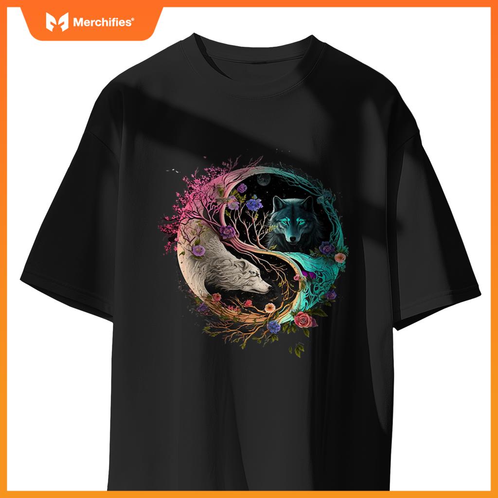 Yin Yang With A Dog And Wolf T-Shirt