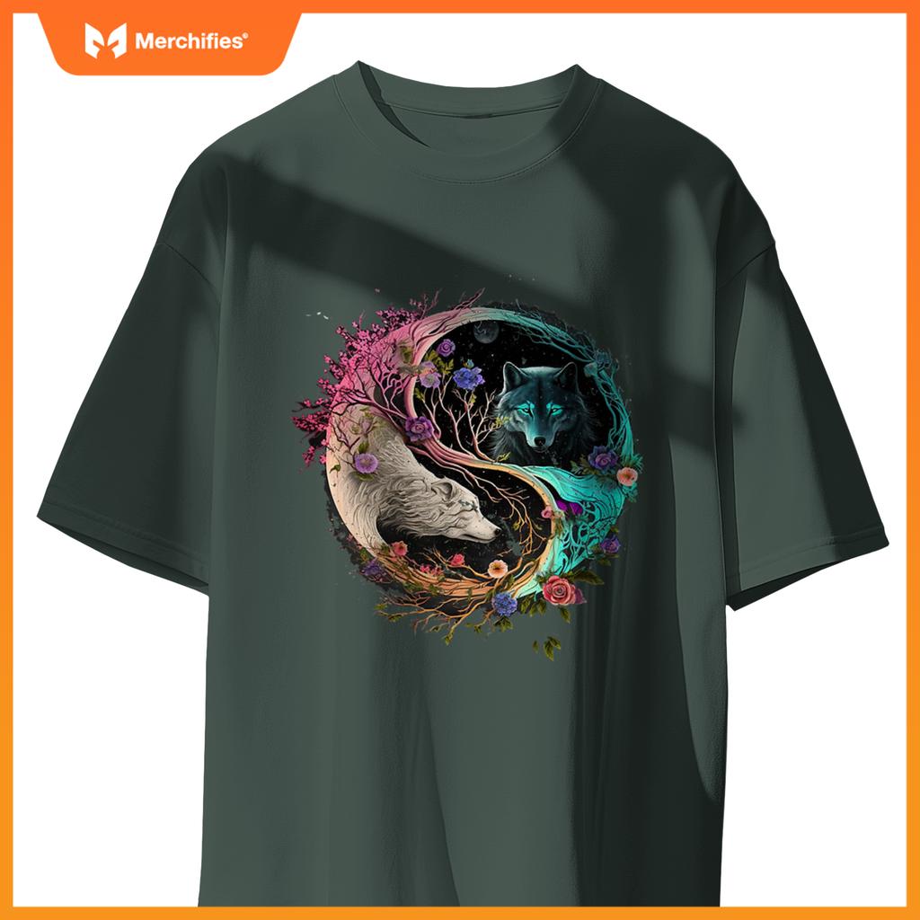 Yin Yang With A Dog And Wolf T-Shirt