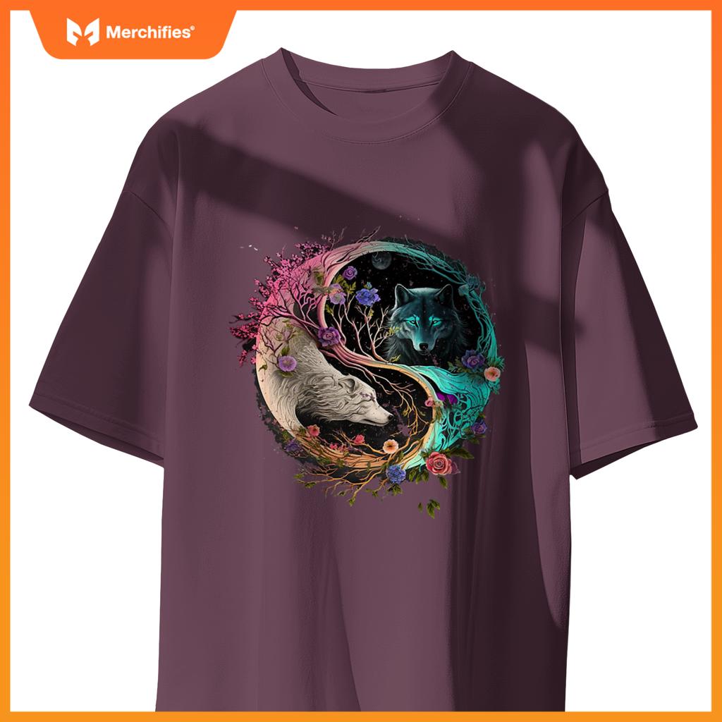 Yin Yang With A Dog And Wolf T-Shirt