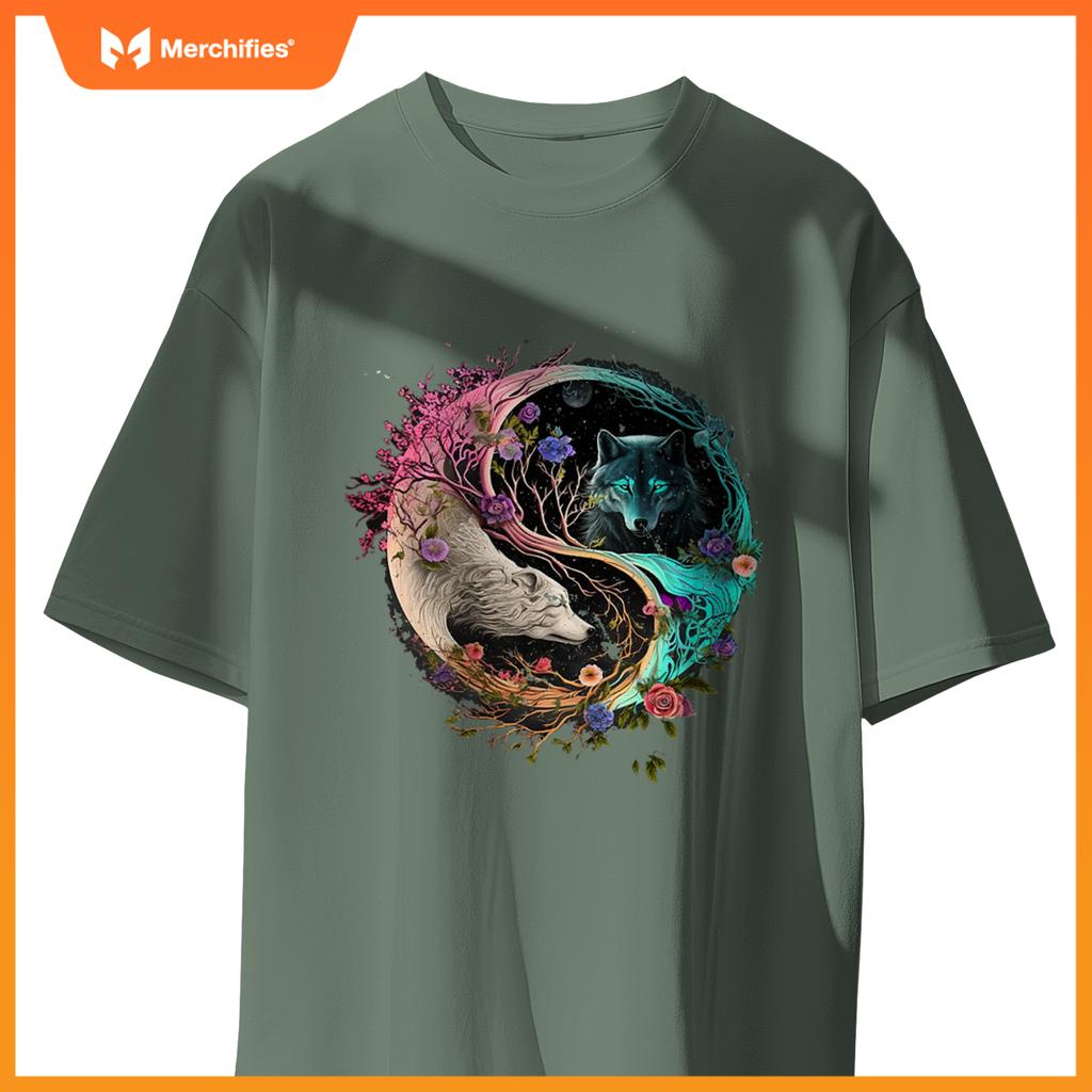 Yin Yang With A Dog And Wolf T-Shirt