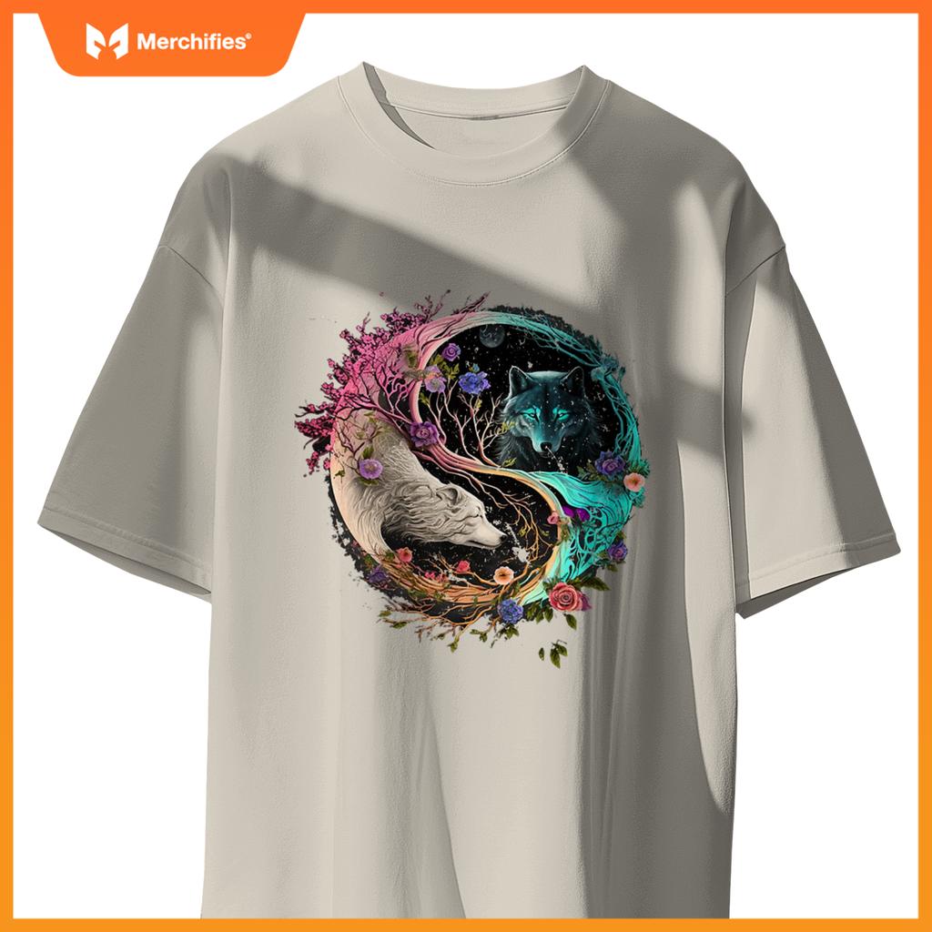 Yin Yang With A Dog And Wolf T-Shirt