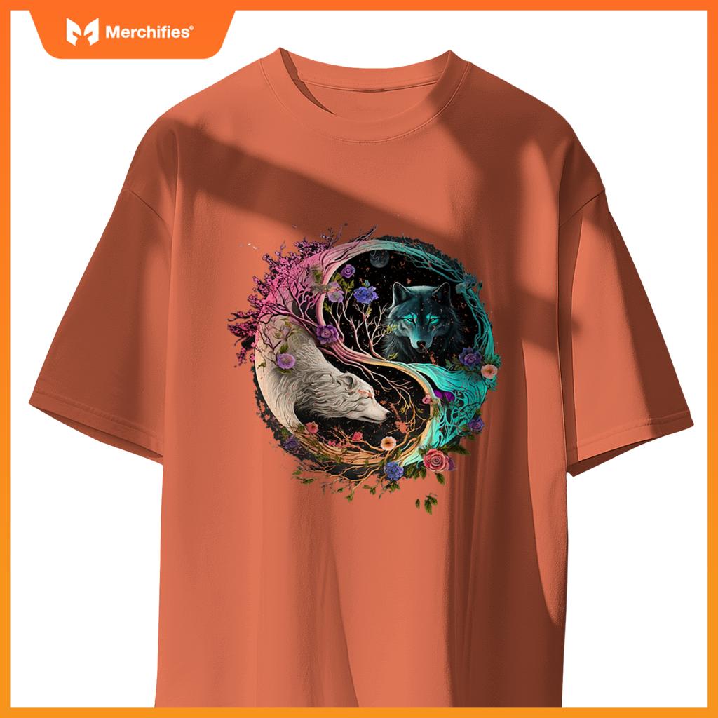 Yin Yang With A Dog And Wolf T-Shirt